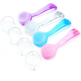 NOELAMOUR Small Animal Brushes 4 Pcs Bath Brush Small Animal Massage Hamster Hedgehog Bath Toy 4 Colors