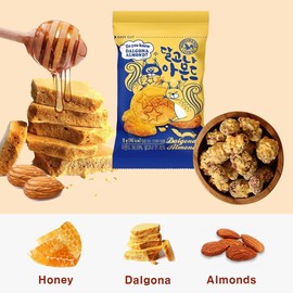 K-Herb Korean Snacks – Gourmet Honey Butter Almond Korean Dalgona Almond Snacks for Adults, Kids – Flavored Almonds with Delicious Crunchy Texture – Great for Office, On the Go, School (Dalgona 20Pack)