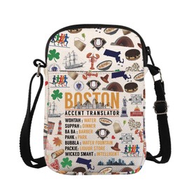 ZJXHPO Boston Accent Translator Cross Body Bag State Massachusetts Souvenir Bostonians Messenger Bag Boston Skyline Gift (C-Boston CB)