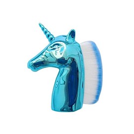 Unicorn Makeup Brush For Nail Art, Powder Foundation, Blush, Contour, Manicure, Rainbow Horse Big Brush For Face & Hands (Blue)