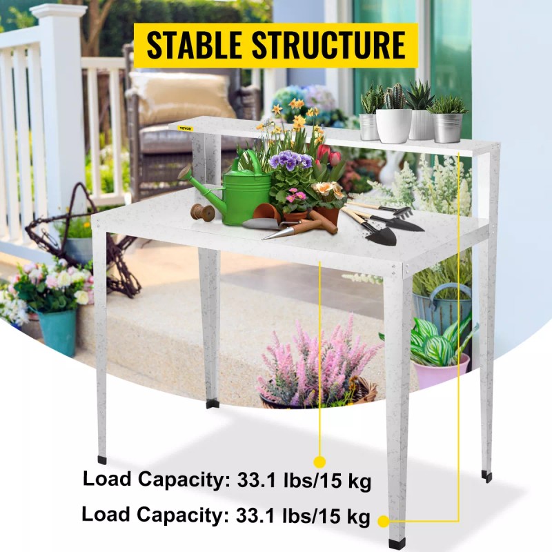 Vevor Banco Para Macetas Mesa De Jardín 44x24x44puLG