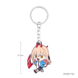 Weeb Keychains Anime Keychain with Gift Box, Anime Merch with Denji, Makima, Power, Aki & Chainsaw Man Charms, Keychain Accessories & Keyrings for Bag, Wallet, Car Key | Chainsaw Man Power Charm