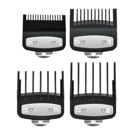 4 Pcs Clipper Guards for Wahl,Hair Clipper Guide Combs with Metal Clip,Replacement Hair Clippers Trimmers,Clipper Cutting Guards Attachments,Professional Cordless Hair Clipper Guards(Black)