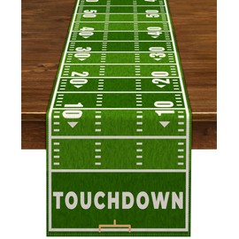 Nepnuser Nepnuser American Football Court Table Runner Touch Down Football Birthday Party Decoration Boy Sport Farmhouse Home Dining Room Kitchen Table Decor (13" x 72")