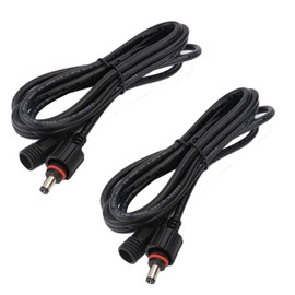 2 Pack 6.56ft/2m Waterproof Extension Cable Extension Cord Barrel DC Power Plug 5.5mm *2.1mm Wiring for LED Light Lighting