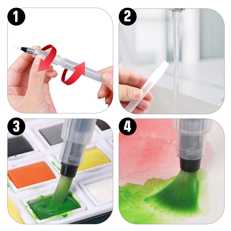 UPINS 18 Piece Watercolour Brush Pen Set Watercolour Pencils for