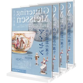 ZADAFINA Menu Stand, Set of 4, T-Shaped Acrylic Photo Frame, Sign Stand, Tabletop Menu Stand, Sign Holder, Pop Stand, Photo Stand, Clear Acrylic Resin, Double-Sided, Vertical, Restaurant, Advertising Menu Card Holder (A6)