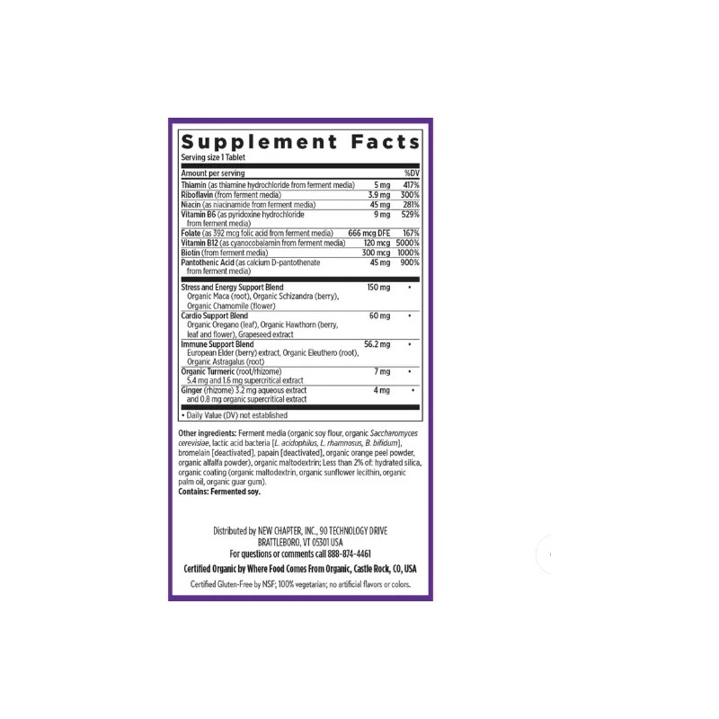 Coenzyme Complex New Chapter Vitamina Tabletas Vegano Sabor