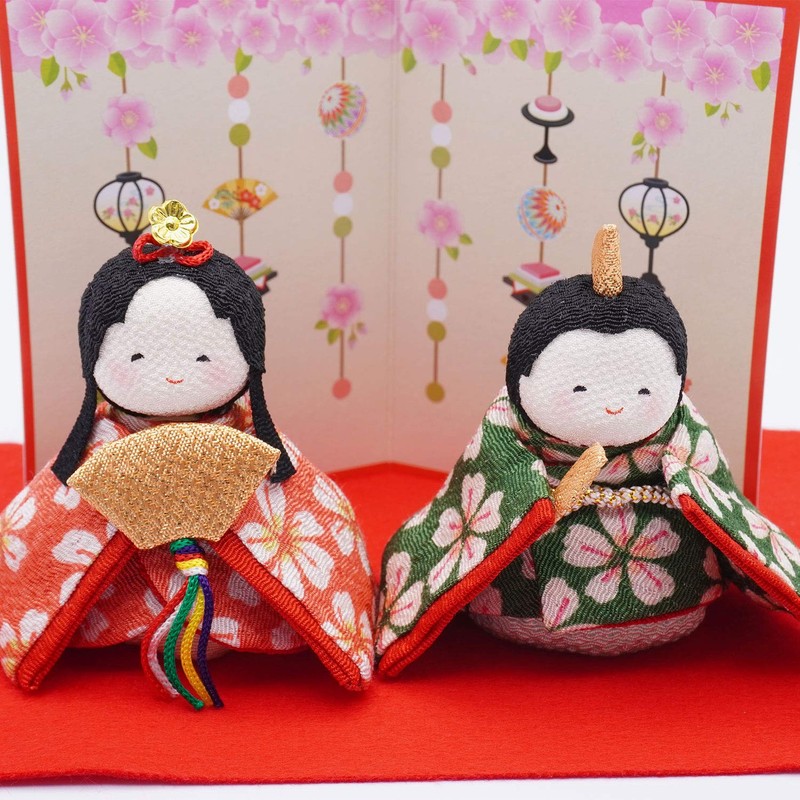 Ryukodo 1-884 Hina Poteri 2 People (Cherry Blossoms) with Folding