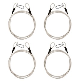Wire Rope 4 Pieces Steel Cable Security Cable Lock Stainless Steel Rope with Eyelets 3 mm / 2 m Stainless Steel Cable for Garden Furniture, Patio Furniture, Bicycle, Curtain Rope, Washing Line, String