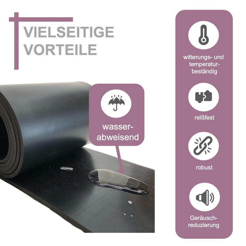 Rubber Strip - Thickness 5 mm Available in Various Sizes