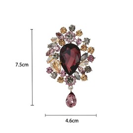 Qiwenr Brooch Pin Crystal, Alloy and rhinestone