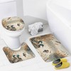 TOWINSFB 4Pcs Wild Lake Duck Shower Curtain Set with Toilet