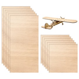 12 PCS Plywood Sheets, 200×100×2mm Wood Planks, Basswood Sheets, for Craft Painting Handmade Modeling DIY Carving Home Decoration