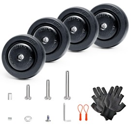 Luggage Wheels Replacement Kit, 4 Pieces, 2 inch/50mm TPE Bearing Wheels, Lightweight, Smooth Inline Casters and Spinners for Suitcases, Trolley Bags