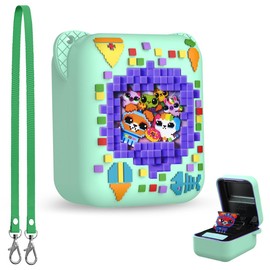 BEARDDO Silicone Case for Bitzee Interactive Toy Digital Pet and Case, Protective Cover Skin Sleeve with Lanyard for Bitzee Virtual Electronic Pets Accessories Kids Boys Girls (Green)