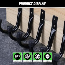 Snblzhef Heavy Duty Garage Storage Hooks,12pcs Bike Hooks for Garage Wall,Utility Garage Hooks,Wall Mount J Hook for Hanging
