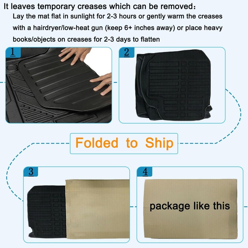 YQ Floor Mats for 2017-2022 Honda CRV All Weather TPE