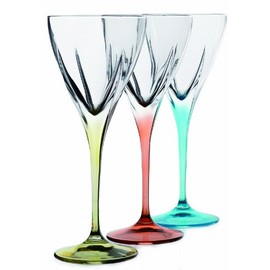 Fusion Crystal Multicolor Water Goblet Set