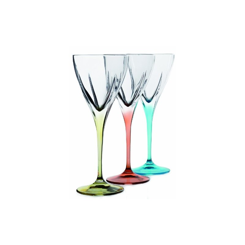Fusion Crystal Multicolor Water Goblet Set