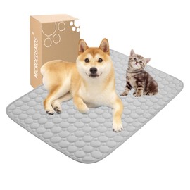 MICROCOSMOS Summer Cooling Mat & Sleeping Pad- Water Absorption Top, Easy Carry, EZ Clean, Materials Safe. Keep Cooling for Pets, Kids and Adults.(Grey, 28" x 22") Gray