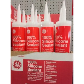 1 tube Silicone 100% SILICONE Sealant General ELECTRIC GE 10.1oz - Clear