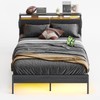 Bestier Full Size Bed Frame with Headboard and Storage, Dual