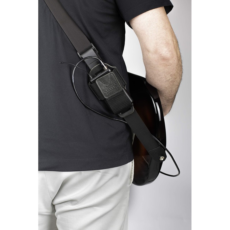 Levy's Leathers MM14-BLK Wireless Transmitter Bodypack Holder, Black Leather