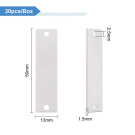 BENECREAT 30 Pack 2x1/2 Inch Aluminum Stamping Blank Tag Rectangle Links with 2 Holes and Storage Box for Necklace Bracelet Dog Tags Making