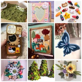 Naler 30pcs Felt Fabric Sheet 15 x 15cm Assorted Colour Felt Fabric 1mm Thick Patchwork Sewing Felt Square Non Woven Fabric for DIY Craftwork Handicraft