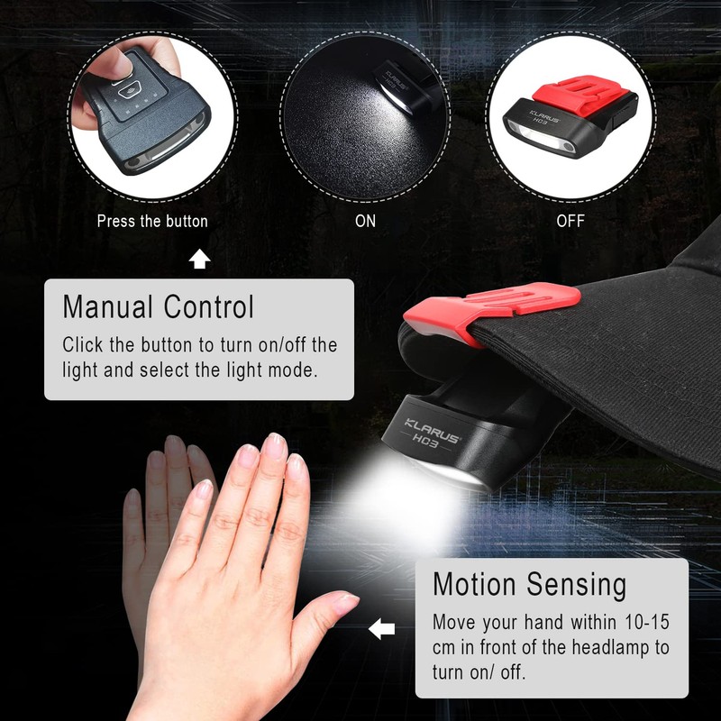 klarus HC3 Rechargeable Motion Sensor Cap Visor Light - 100