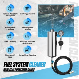 Fuel Injector Cleaner Kit 1000ML Automotive 150PSI Fuel Injector Cleaner Tool, Non-dismantle Fuel Injector Cleaner Set with Pressure Adjustment Fuel Injector Cleaning Machine Fuel System Cleaner