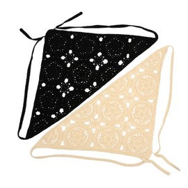 Mikinona 2Pcs Crochet Bandana Headband Stylish Hair Scarf for Women Comfortable Knitted Hair Accessory for Everyday Use and Special Occasions