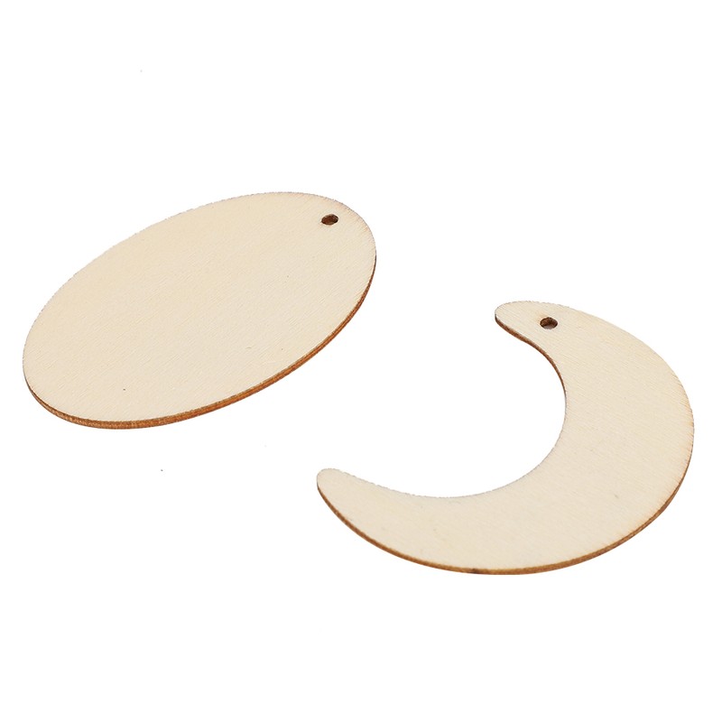 Wood Ornament Pieces Unfinished Wood Blank Earrings DIY Hand‑made Craft