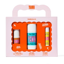 YAWN Makeup & Skincare Kit for Kids | Non-Toxic, Vegan, Cruelty Free, Talc Free | Lip Balm, Tinted Face Multi-Stick for Lips & Cheeks, and Universal Body Balm Stick | For Kids 3+ | Made in USA