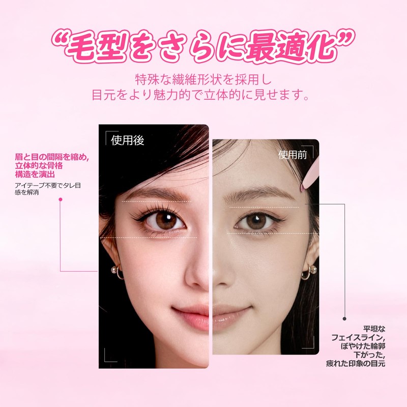 (Cute Comic-56Pcs) False Eyelashes, No Glue, For Parts, 3D, Natural