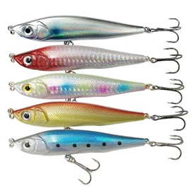 Orurdo Fishing Equipment, 3.1 inches (8 cm), 0.5 oz (15 g), Lure, Set of 5 (5 Colors), Sinking Pencil, For Aiming Blue Objects, Blowfish, Sea Bass in Shoajiging, Great Power for Missing Bees and