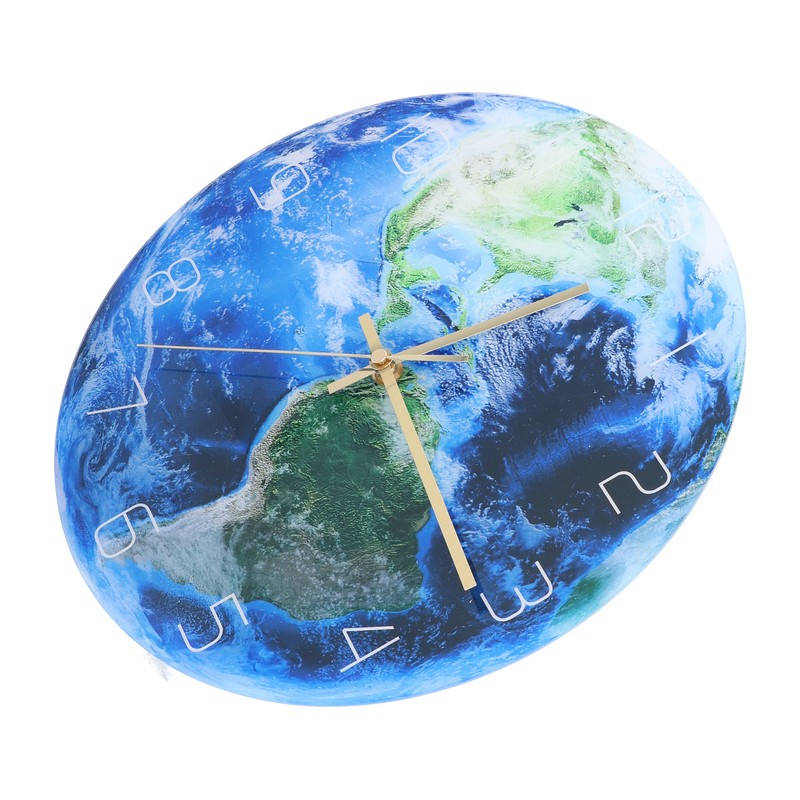 Earth Wall Clock Acrylic Silent Movement Accurate Cutting Stable Non