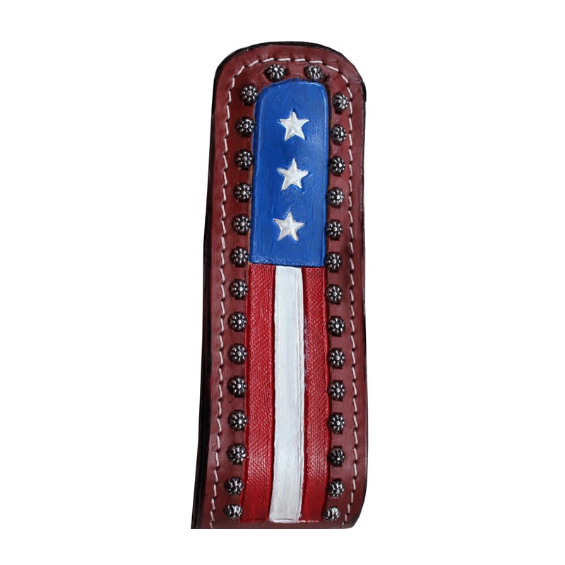 Tahoe Tack Patriotic American Flag Leather Adult Western Stirrups