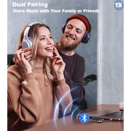 Airplane Bluetooth Adapter for 2 AirPods Headphones, Bluetooth Transmitter for TV Headphones Dual Link, 3.5mm Aux to Adapter for PC/Car/Gym/Home Stereo, KAIY Wireless 5.4 Audio Transmitter Receiver