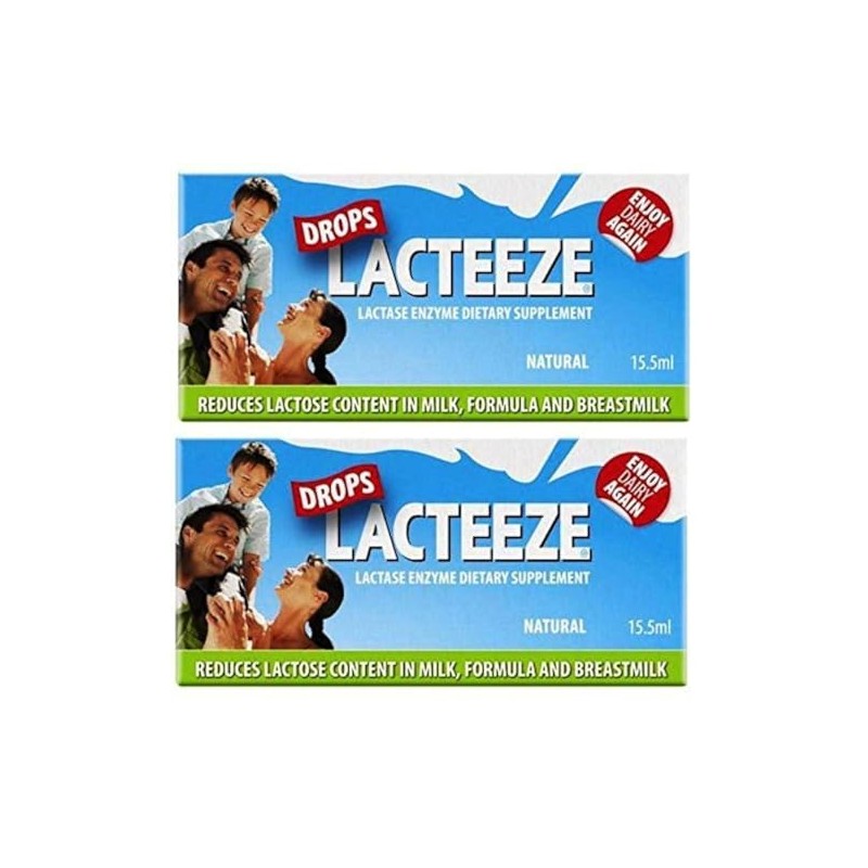 2 pack Lactase Enzyme Lacteeze Drops 15.5 ml Liquid