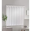 Parma - Plain Textured, Vertical Louvre Style Window Blind, Pleated Lace Panel Curtain, with café curtain style top in White (Width - 72" (183cm) x Drop - 36" (91cm))