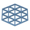 5pcs Table Mats Geometric Hex Shape Hollow Silicone Blue Insulation