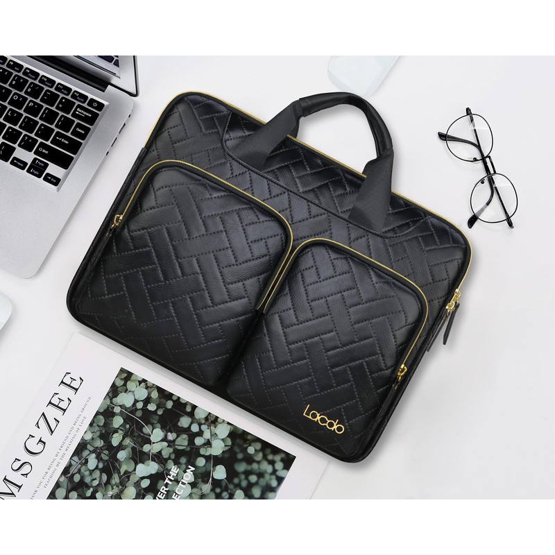 Lacdo 360° Protective Laptop Shoulder Bag, 16 inch Laptop Bag