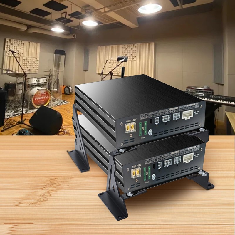 2 Amp Rack Car Audio,24 Watts Steel Amplifier Equipment Mount