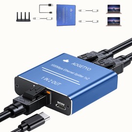 Network Switch Ethernet Splitter 1 to 2 High Speed 1000Mbps，with USB Power Cable，High Speed Ethernet Switch for Cat5/5e/6/7/8 Cable[2 Devices Simultaneously Networking