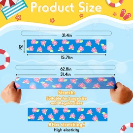 Boao 8 Pcs Large Towel Bands for Beach Chairs 15.75" x 1.97" Cruise Chairs Towel Bands Elastic Windproof Lounge Clips Strap Holder for Summer Pool Hawaiian Accessories Gifts (Lovely Style)