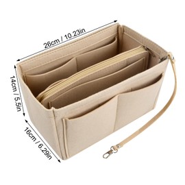 Amexo Felt Handbag Organiser, Bag Organiser Shopper with Removable Compartments, Inner Pockets, Handbag Organiser for Handbags (M)