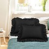PiccoCasa Brushed Ruffle Pillowcases 2 Pack, Soft Breathable Pillow Covers