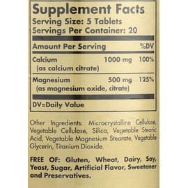 Solgar Calcium Magnesium Citrate 100 Tablets